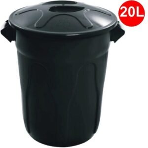 Lixeira 20l Red. C/ Tampa Preta Jsn
